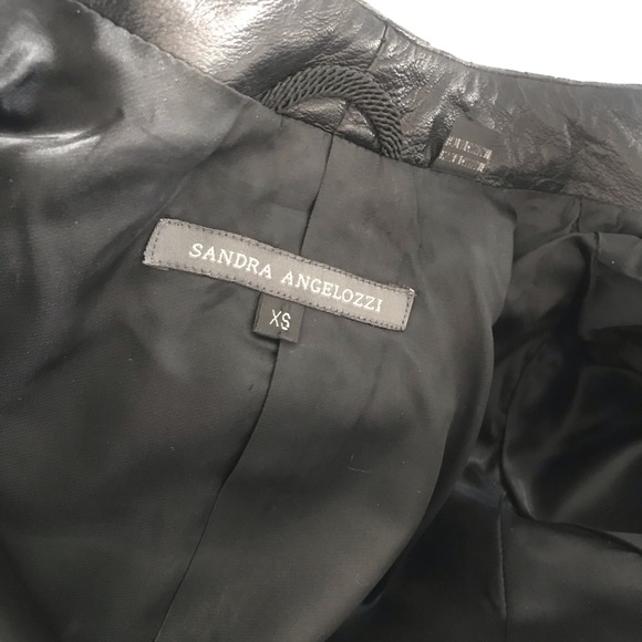 Sandra Angelozzi Black Real Leather Jacket Y2K - Picture 11 of 16